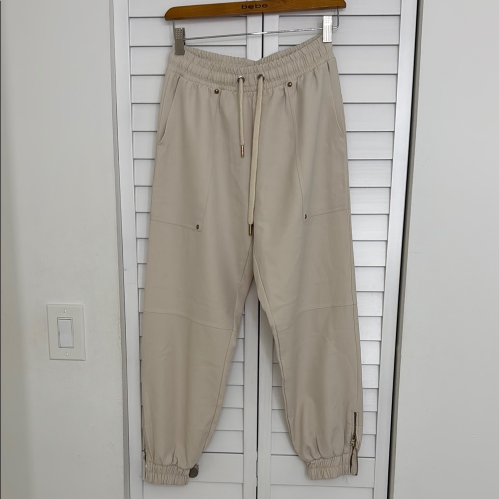 Zara Cream Jogger Sweatpants Elastic Waist